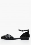 Women Flats 7001 Black Leather Porronet