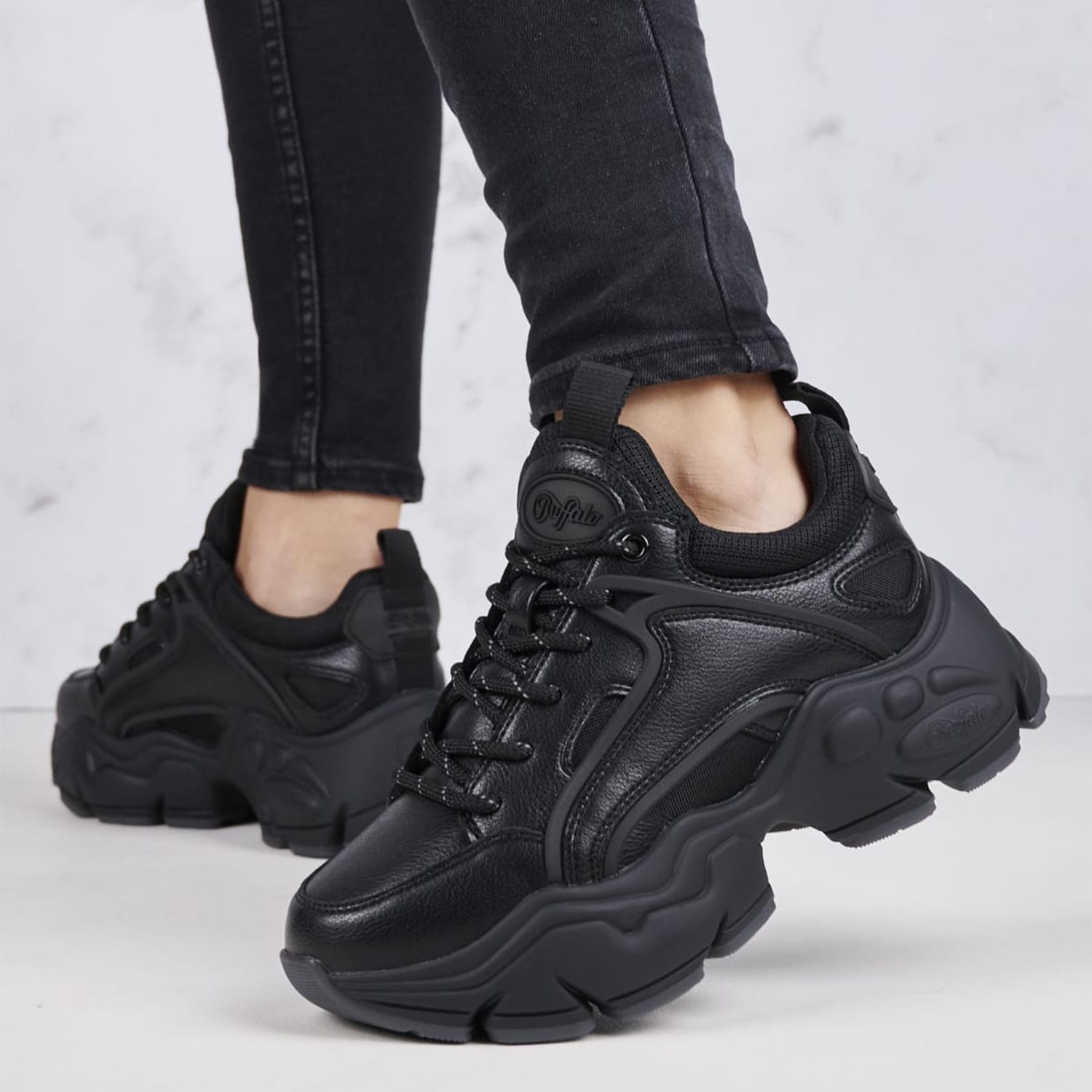 Γυναικεία Παπούτσια Casual Binary.C.Lth Μαύρο ECOleather Buffalo Γυναικεία Παπούτσια Casual Binary.C.Lth Μαύρο ECOleather Buffalo