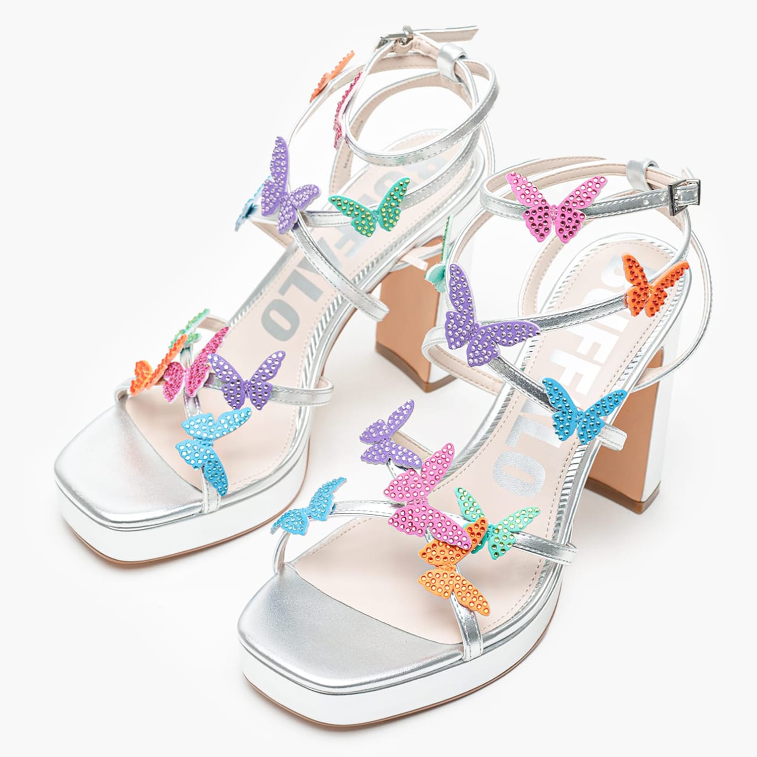 Γυναικεία Πέδιλα June.Butterfly Ασημί ECOleather Buffalo Γυναικεία Πέδιλα June.Butterfly Ασημί ECOleather Buffalo