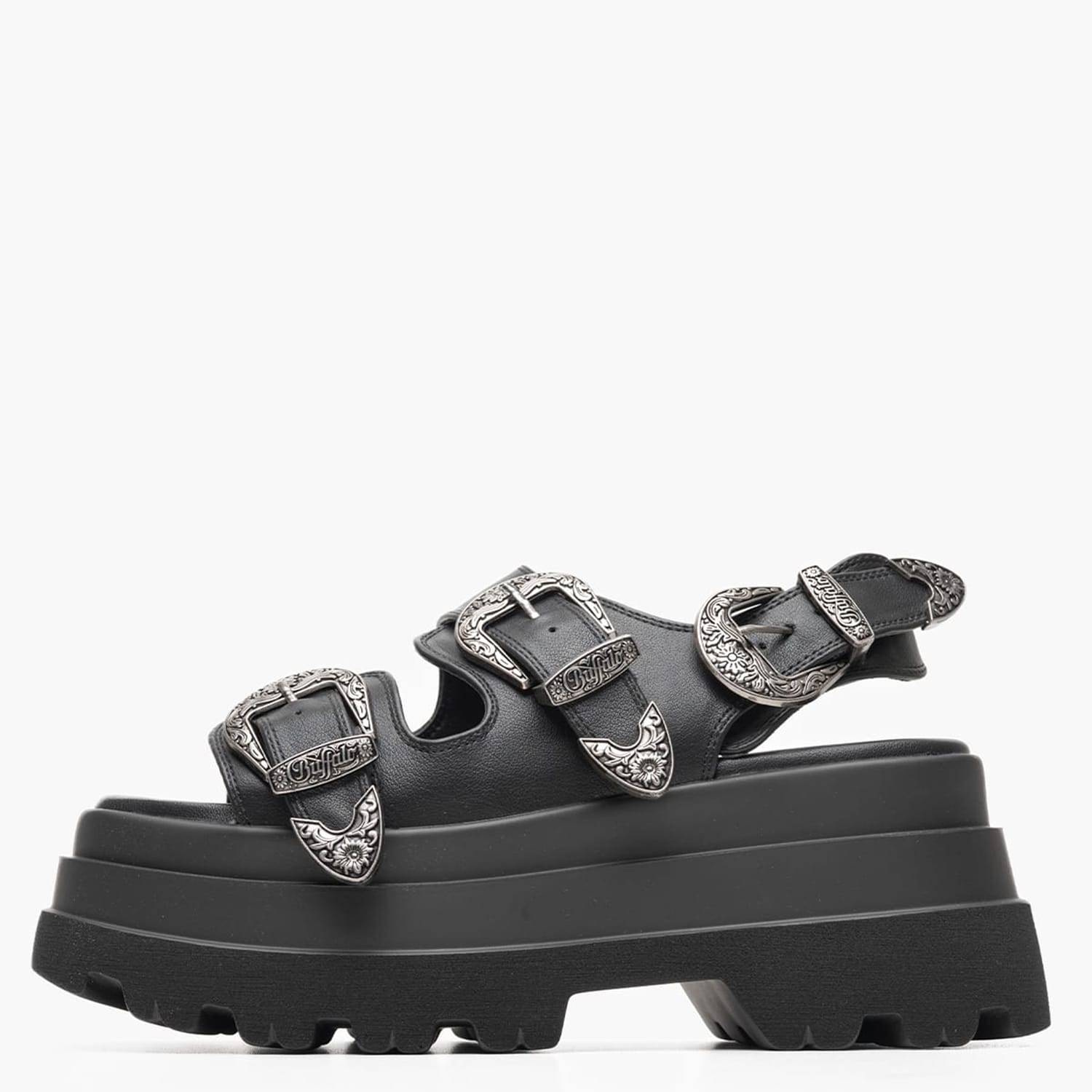 Γυναικεία Πέδιλα Jupiter Μαύρο ECOleather Buffalo
