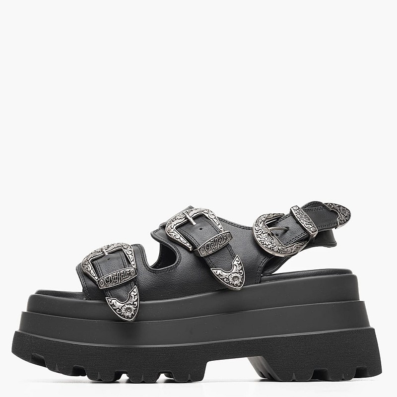 Women Sandals Jupiter Black ECOleather Buffalo