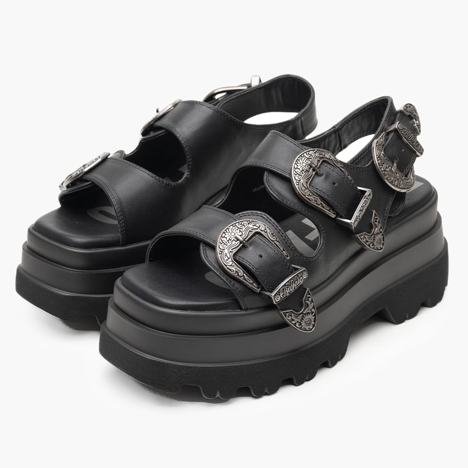 Γυναικεία Πέδιλα Jupiter Μαύρο ECOleather Buffalo Γυναικεία Πέδιλα Jupiter Μαύρο ECOleather Buffalo