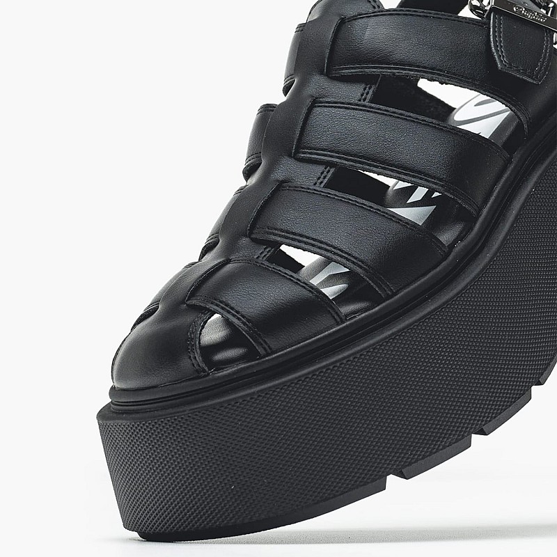 Women Sandals Vicious.Fisher Black ECOleather Buffalo