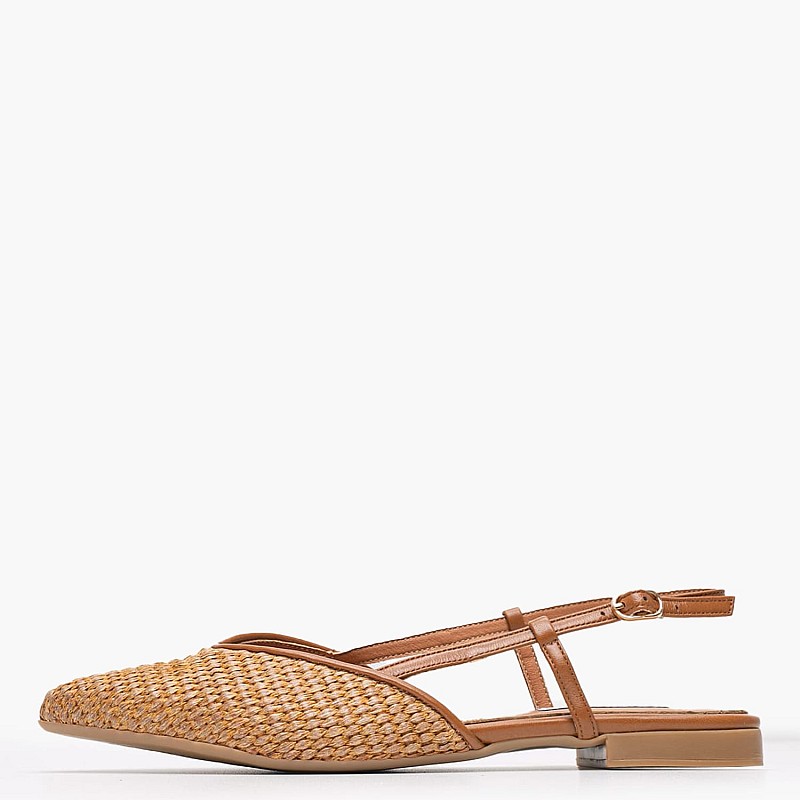 Γυναικεία Flats Julia Ταμπά Ψάθα Mortoglou