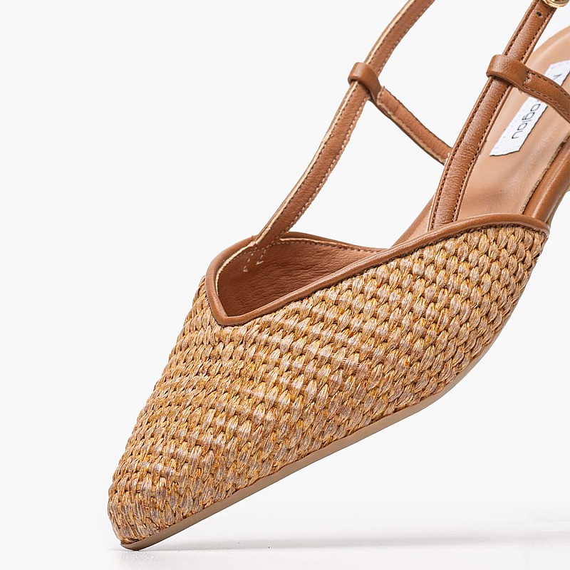 Γυναικεία Flats Julia Ταμπά Ψάθα Mortoglou