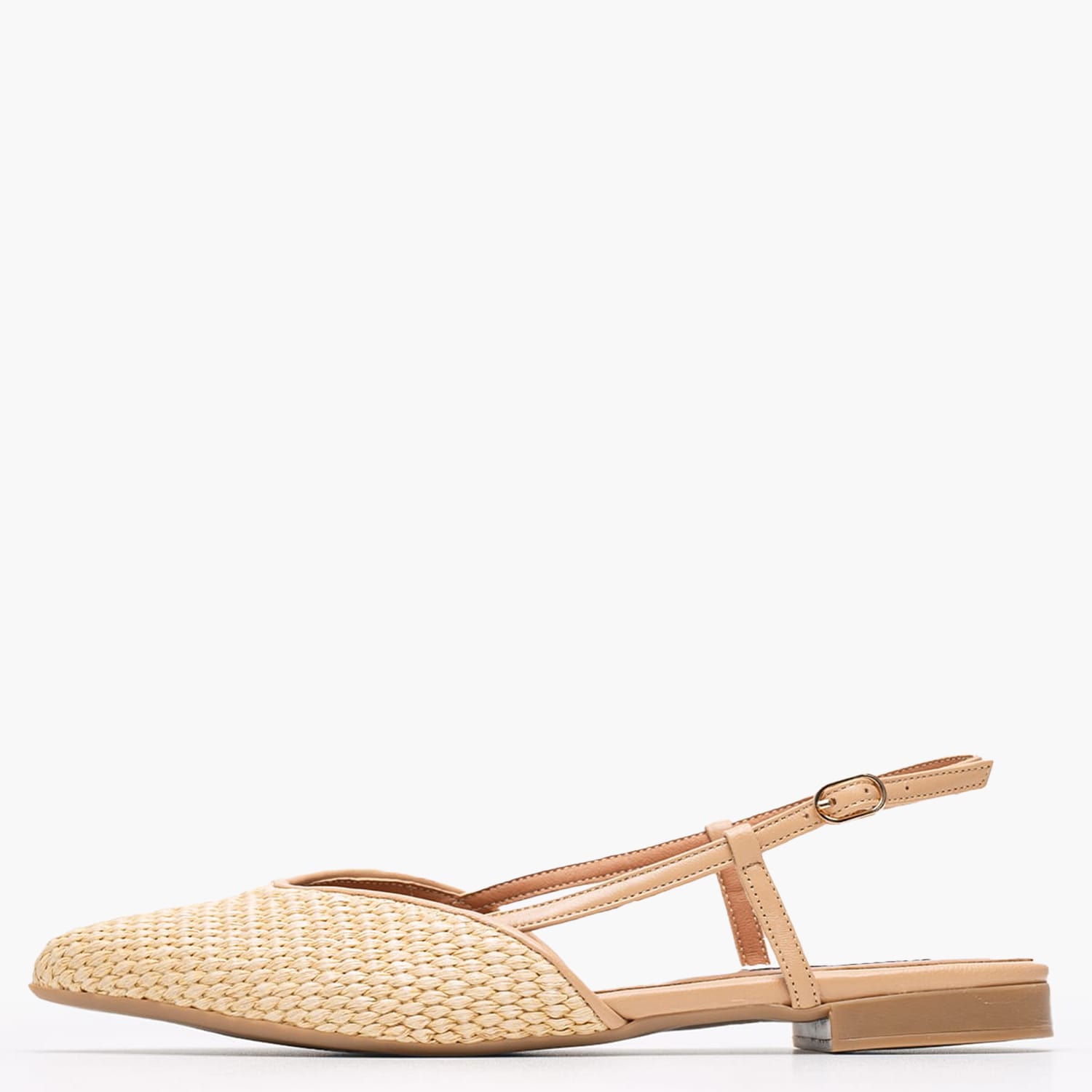 Γυναικεία Flats Julia Μπεζ Ψάθα Mortoglou
