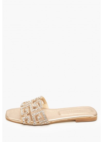 Γυναικεία Flats Hilda Πλατίνα ECOleather Mortoglou