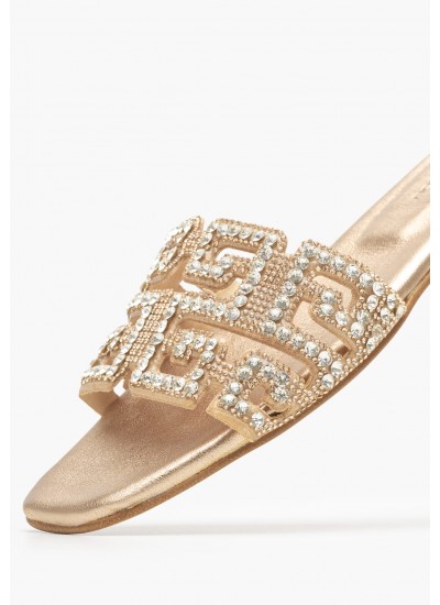 Γυναικεία Flats Hilda Πλατίνα ECOleather Mortoglou