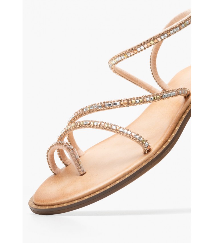 Γυναικεία Flats Jiani Μπρονζέ Strass Mortoglou Γυναικεία Flats Jiani Μπρονζέ Strass Mortoglou