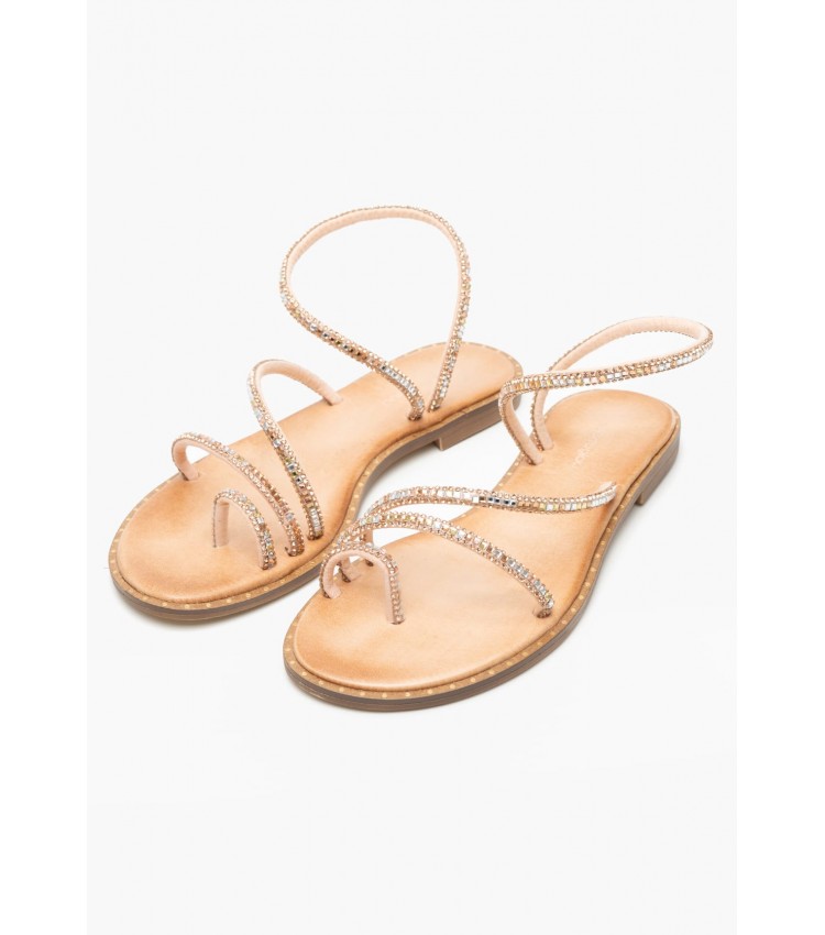 Γυναικεία Flats Jiani Μπρονζέ Strass Mortoglou Γυναικεία Flats Jiani Μπρονζέ Strass Mortoglou
