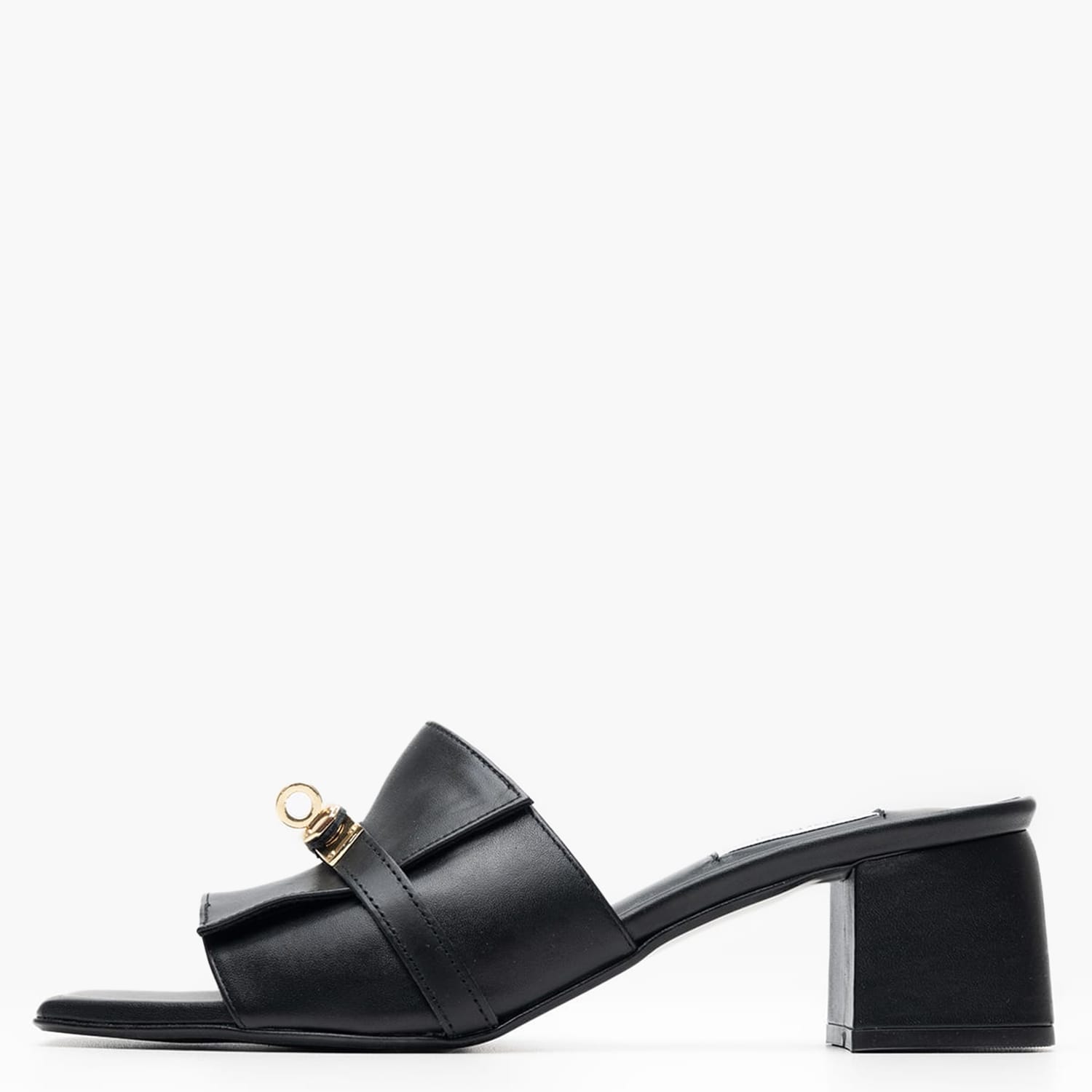 Women Mules Krystena Black Leather Mortoglou