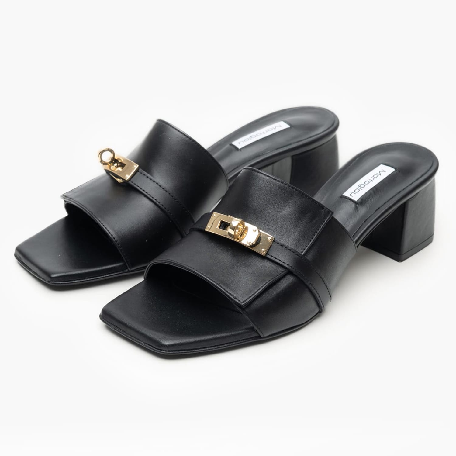 Women Mules Krystena Black Leather Mortoglou Women Mules Krystena Black Leather Mortoglou