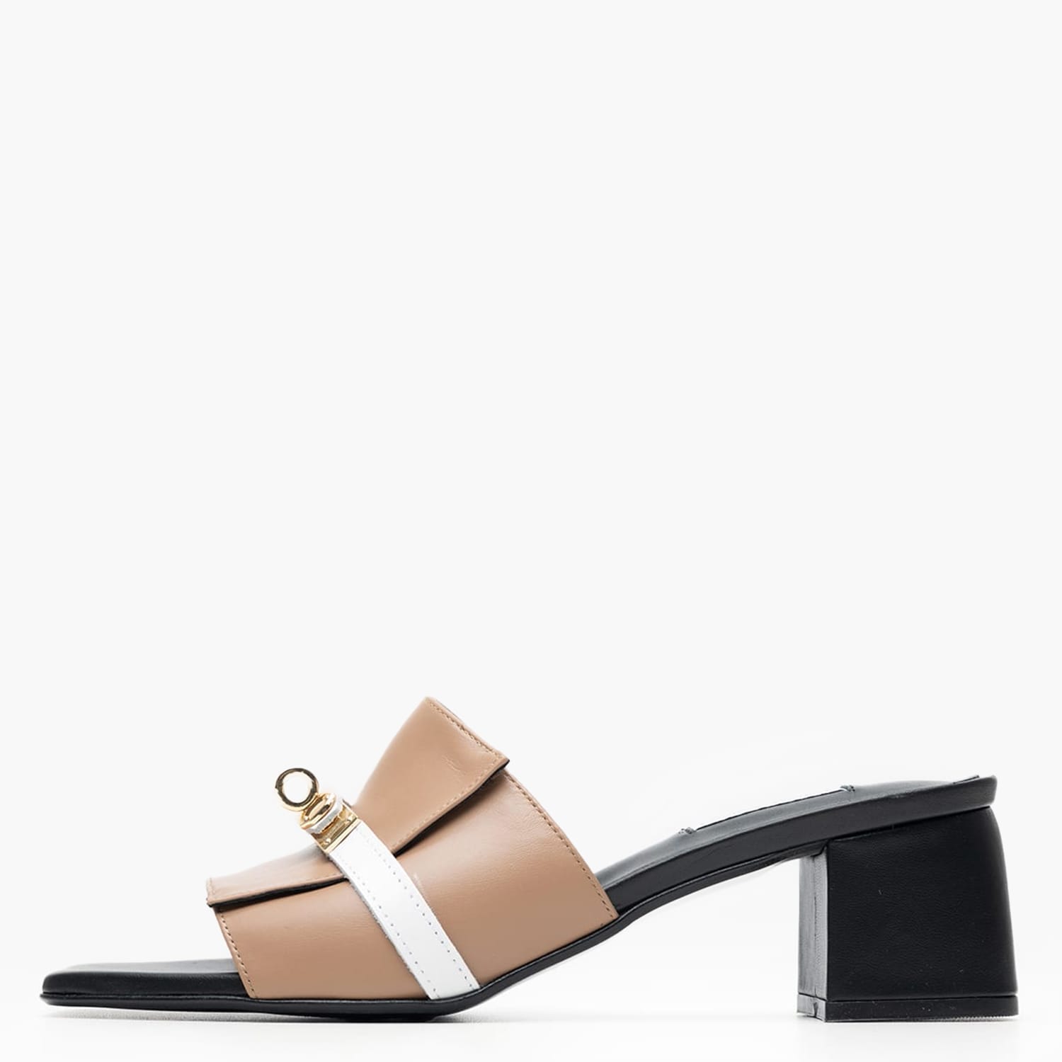 Women Mules Krystena Taupe Leather Mortoglou