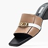 Women Mules Krystena Taupe Leather Mortoglou