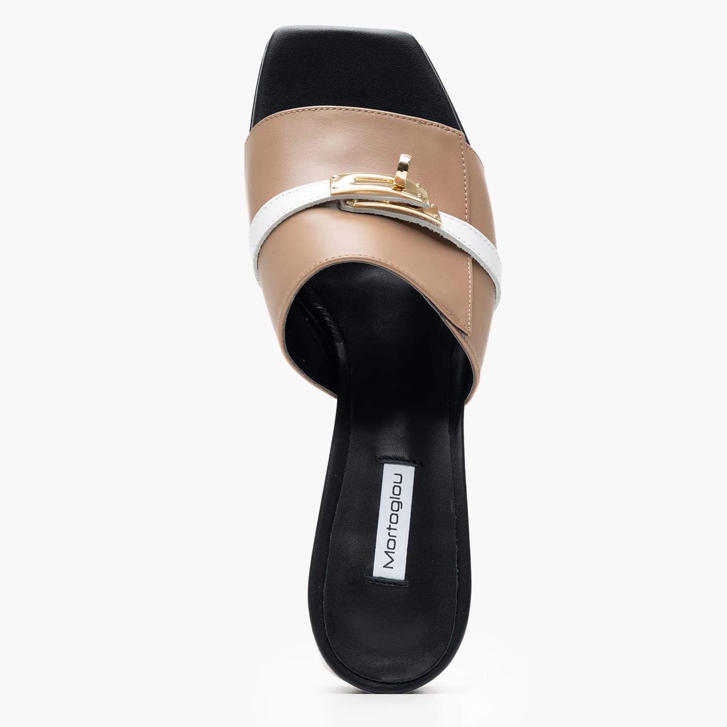 Women Mules Krystena Taupe Leather Mortoglou