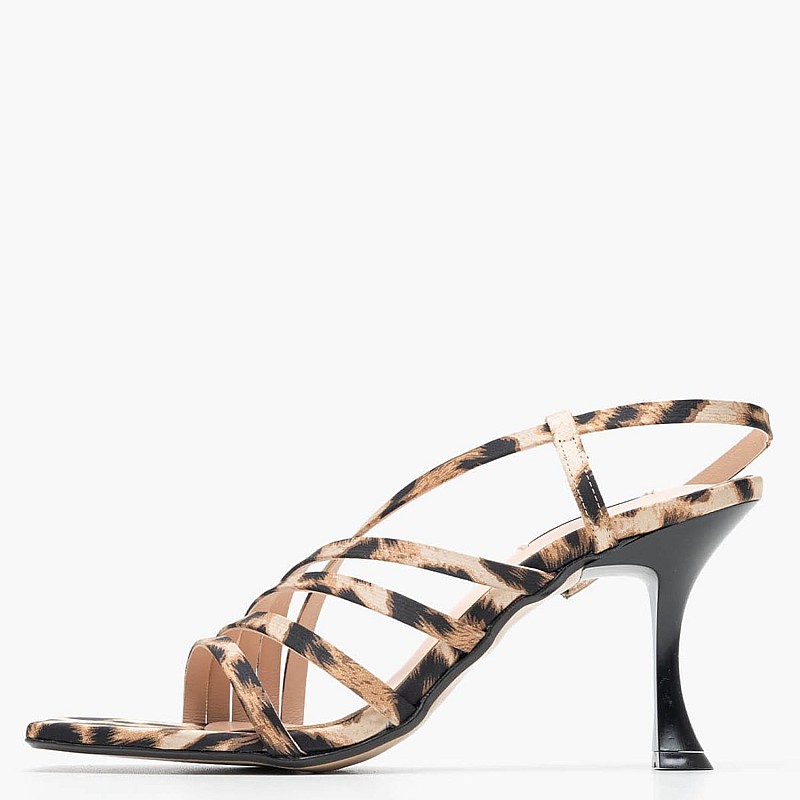 Women Sandals Lucia Leopard Fabric Mortoglou