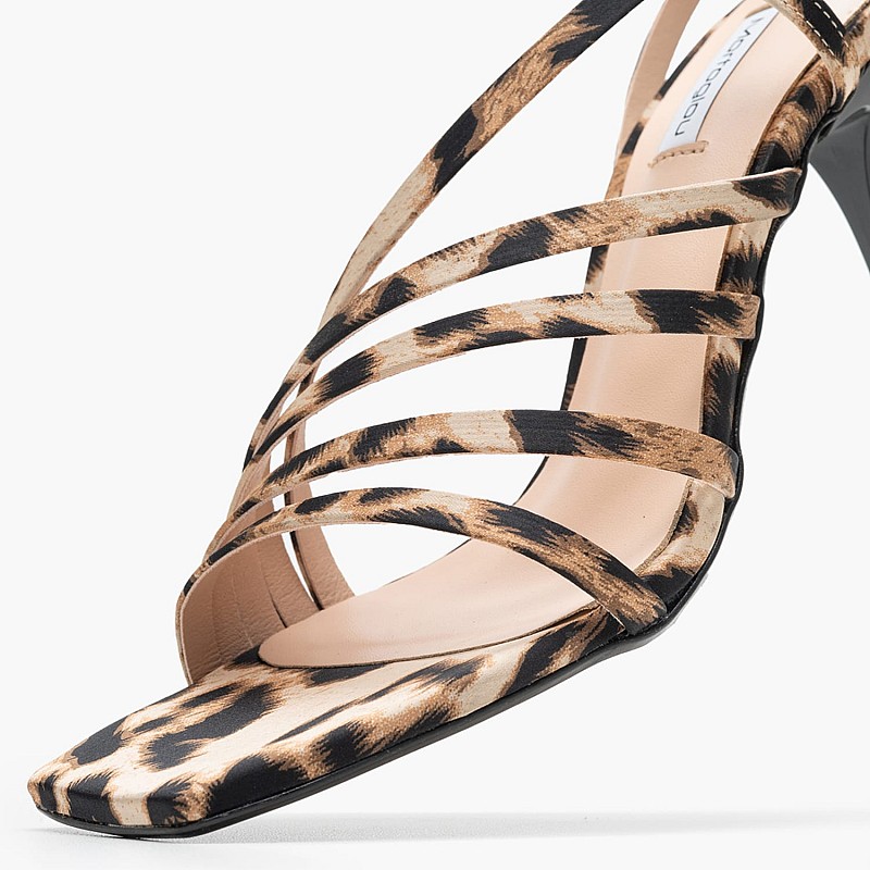 Women Sandals Lucia Leopard Fabric Mortoglou
