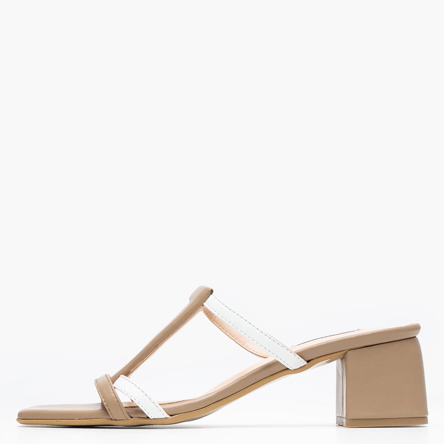 Women Mules Quin Taupe Leather Mortoglou