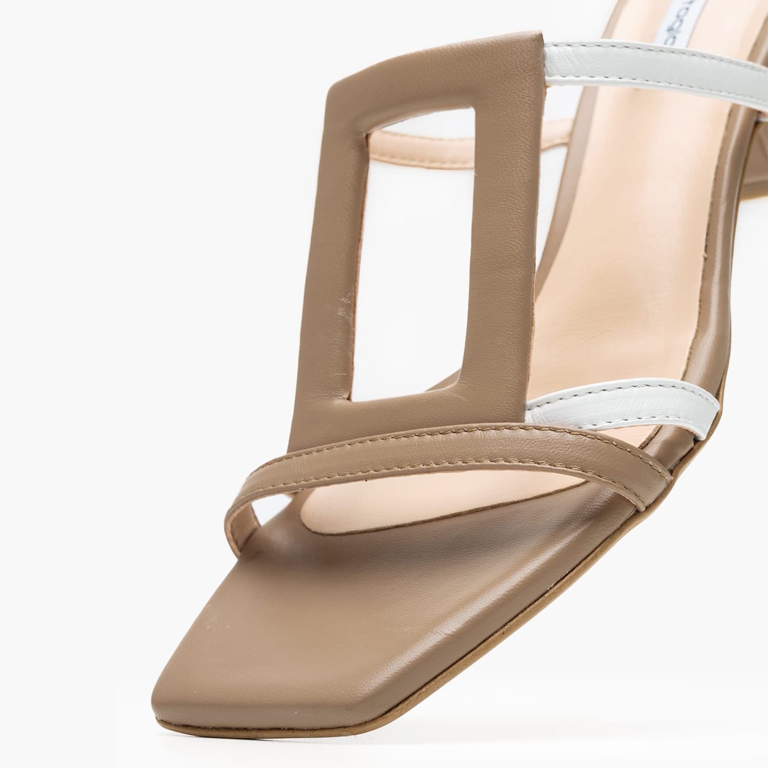 Women Mules Quin Taupe Leather Mortoglou