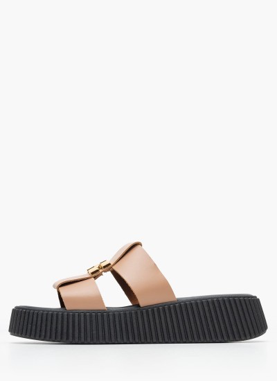 Γυναικείες Πλατφόρμες Χαμηλές 22305 Χρυσό ECOleather Tamaris