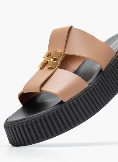 Γυναικείες Πλατφόρμες Χαμηλές 22305 Χρυσό ECOleather Tamaris