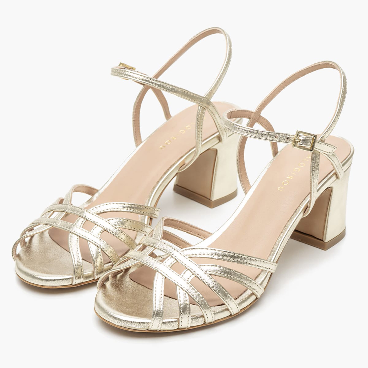 Women Sandals Rivoli4 Platinum Leather Kalogirou