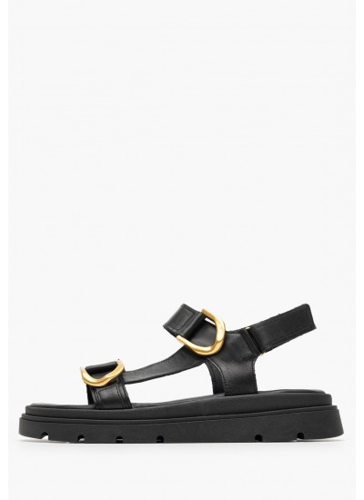 Women Flats 51270 Black Leather Mortoglou