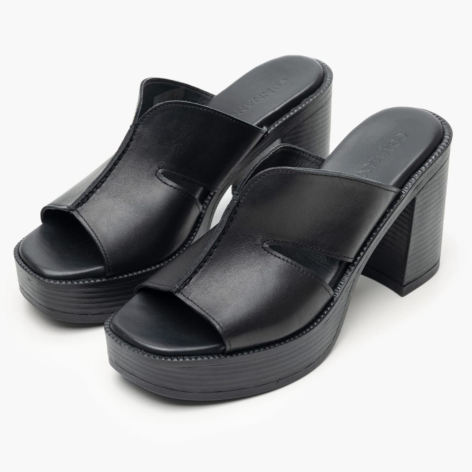 Women Mules 51304 Black Leather Mortoglou Women Mules 51304 Black Leather Mortoglou