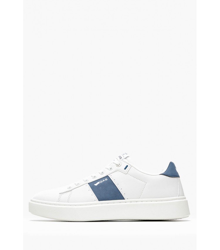 Ανδρικά Παπούτσια Casual Edison.Ltx2 Άσπρο ECOleather Gas Ανδρικά Παπούτσια Casual Edison.Ltx2 Άσπρο ECOleather Gas