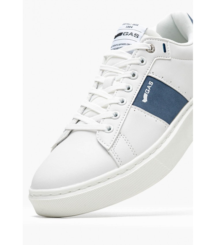 Ανδρικά Παπούτσια Casual Edison.Ltx2 Άσπρο ECOleather Gas Ανδρικά Παπούτσια Casual Edison.Ltx2 Άσπρο ECOleather Gas