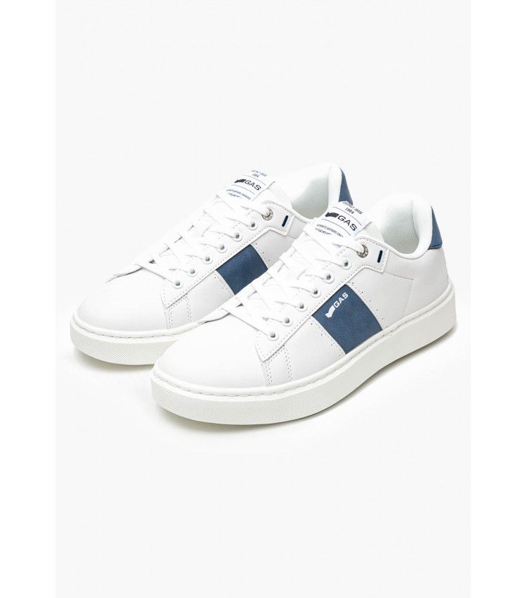 Ανδρικά Παπούτσια Casual Edison.Ltx2 Άσπρο ECOleather Gas Ανδρικά Παπούτσια Casual Edison.Ltx2 Άσπρο ECOleather Gas