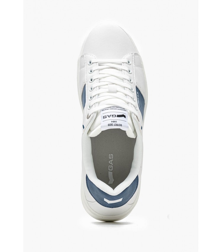 Ανδρικά Παπούτσια Casual Edison.Ltx2 Άσπρο ECOleather Gas Ανδρικά Παπούτσια Casual Edison.Ltx2 Άσπρο ECOleather Gas