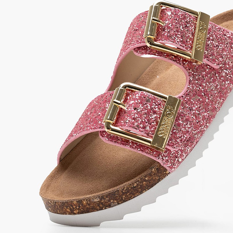 Παιδικές Σαγιονάρες & Πέδιλα Glitter.Sandal Ροζ Glitter Colors Of California