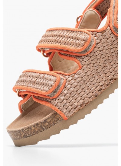 Παιδικές Σαγιονάρες & Πέδιλα Raffia.Sandal Μπεζ Ψάθα Colors Of California