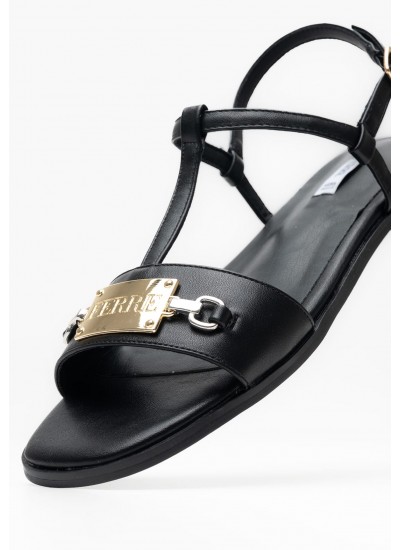 Γυναικεία Flats F.251 Μαύρο ECOleather Ferre