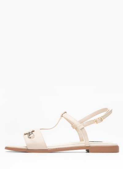 Γυναικεία Πέδιλα F.172 Μπεζ ECOleather Ferre