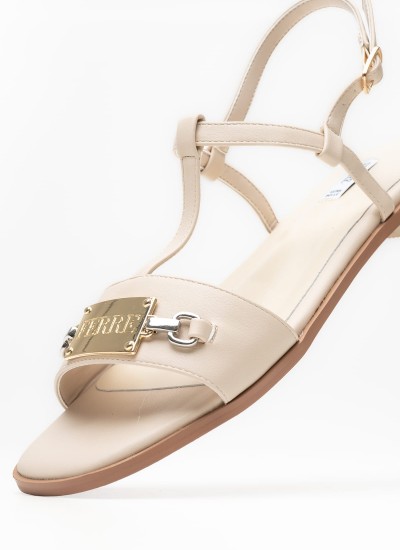 Γυναικεία Πέδιλα F.172 Μπεζ ECOleather Ferre