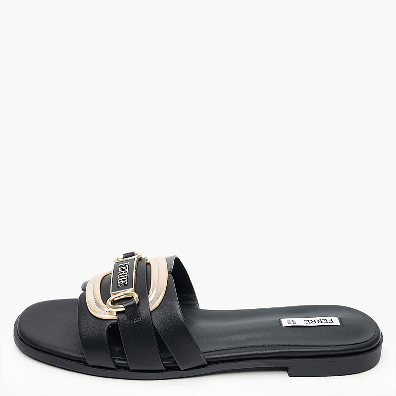 Γυναικεία Flats F.254 Μαύρο ECOleather Ferre