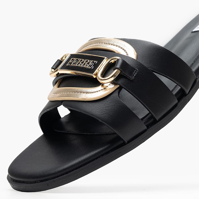 Γυναικεία Flats F.254 Μαύρο ECOleather Ferre