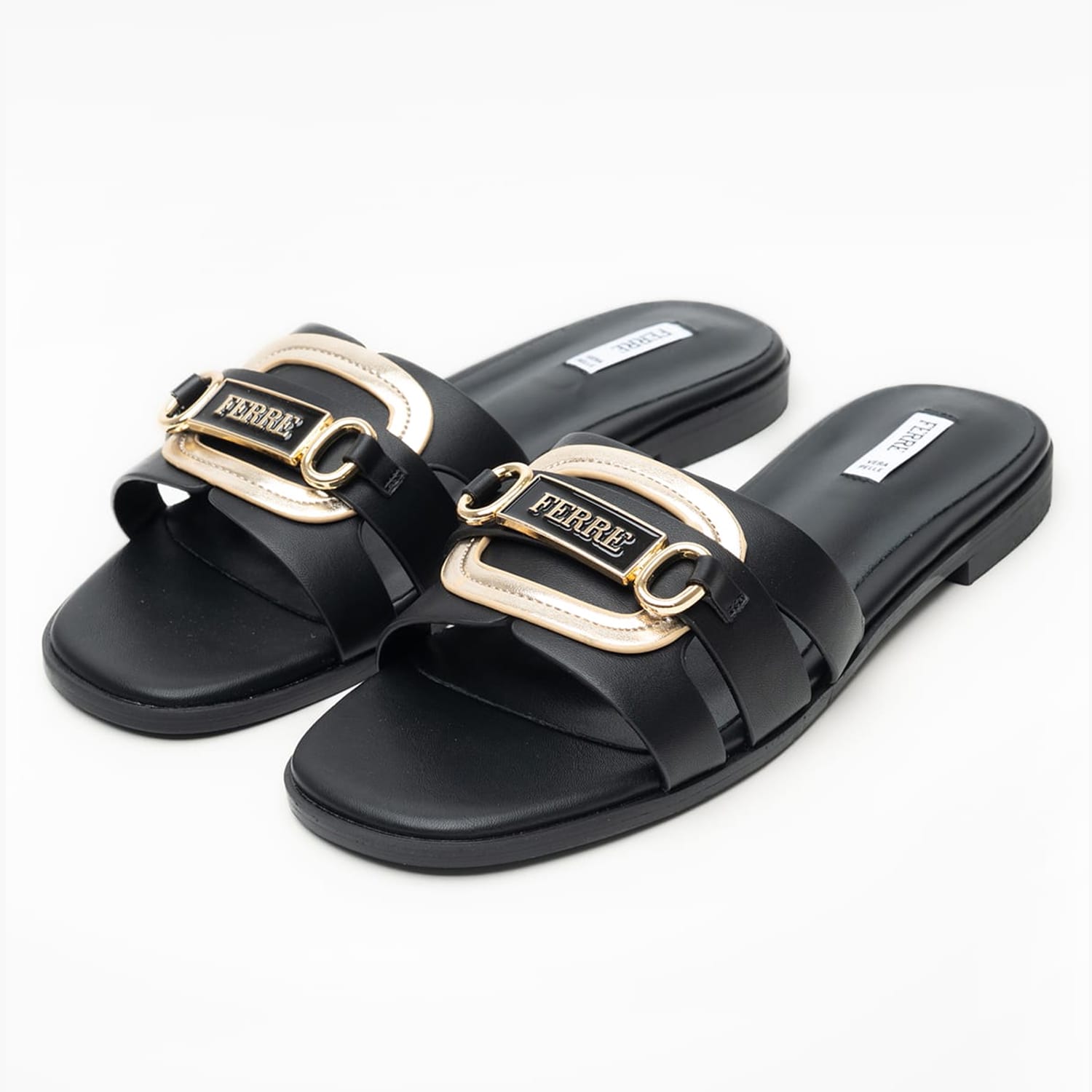 Women Flats F.254 Black ECOleather Ferre Women Flats F.254 Black ECOleather Ferre