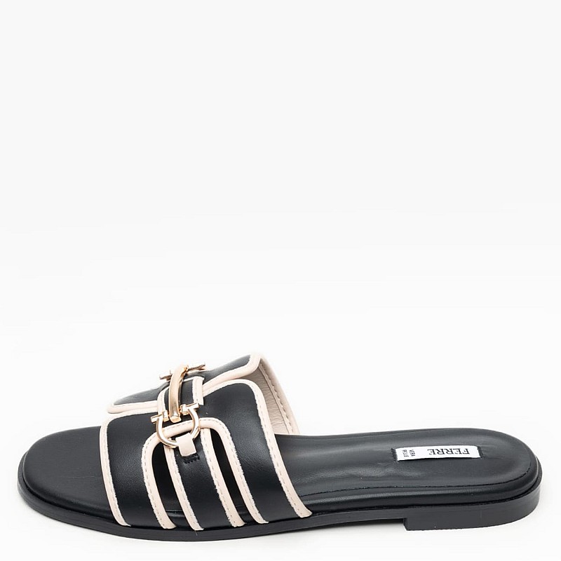 Γυναικεία Flats F.255 Μαύρο ECOleather Ferre
