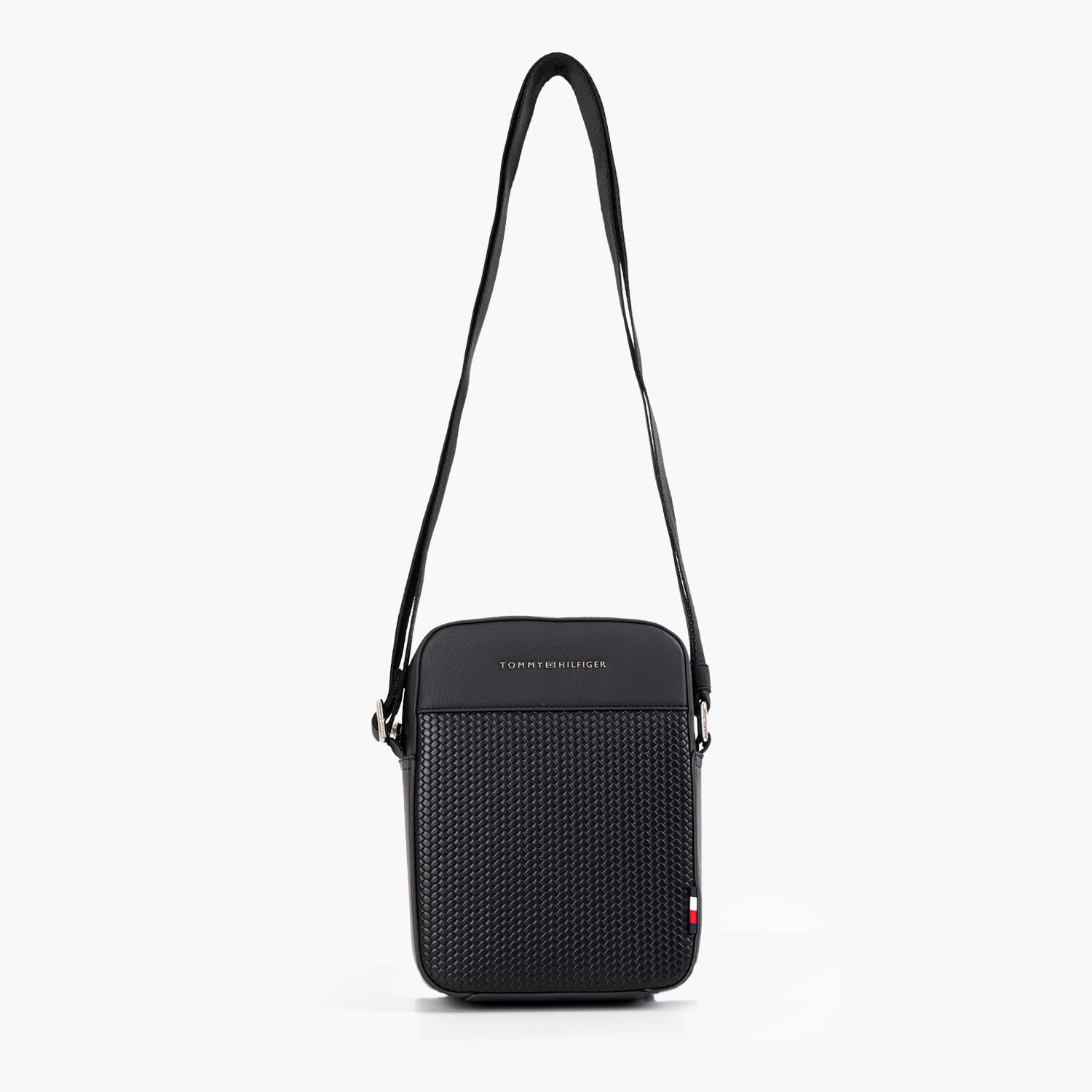 Tommy Hilfiger Woven.Reporter.Mini Ανδρική Τσάντα Tommy Hilfiger Woven.Reporter.Mini-Black