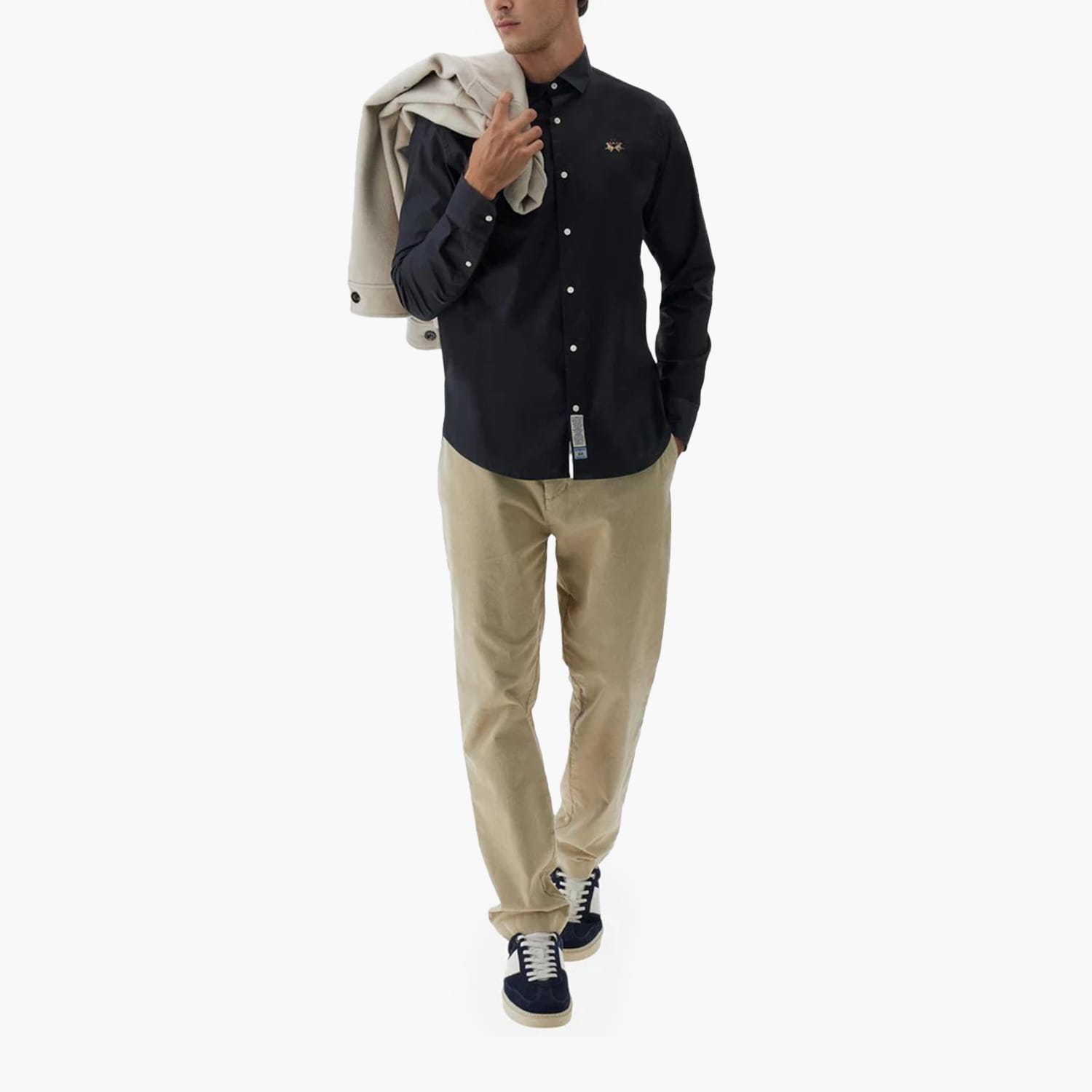 La Martina Shirt.Poplin Ανδρικό Πουκάμισο La Martina Shirt.Poplin-Black