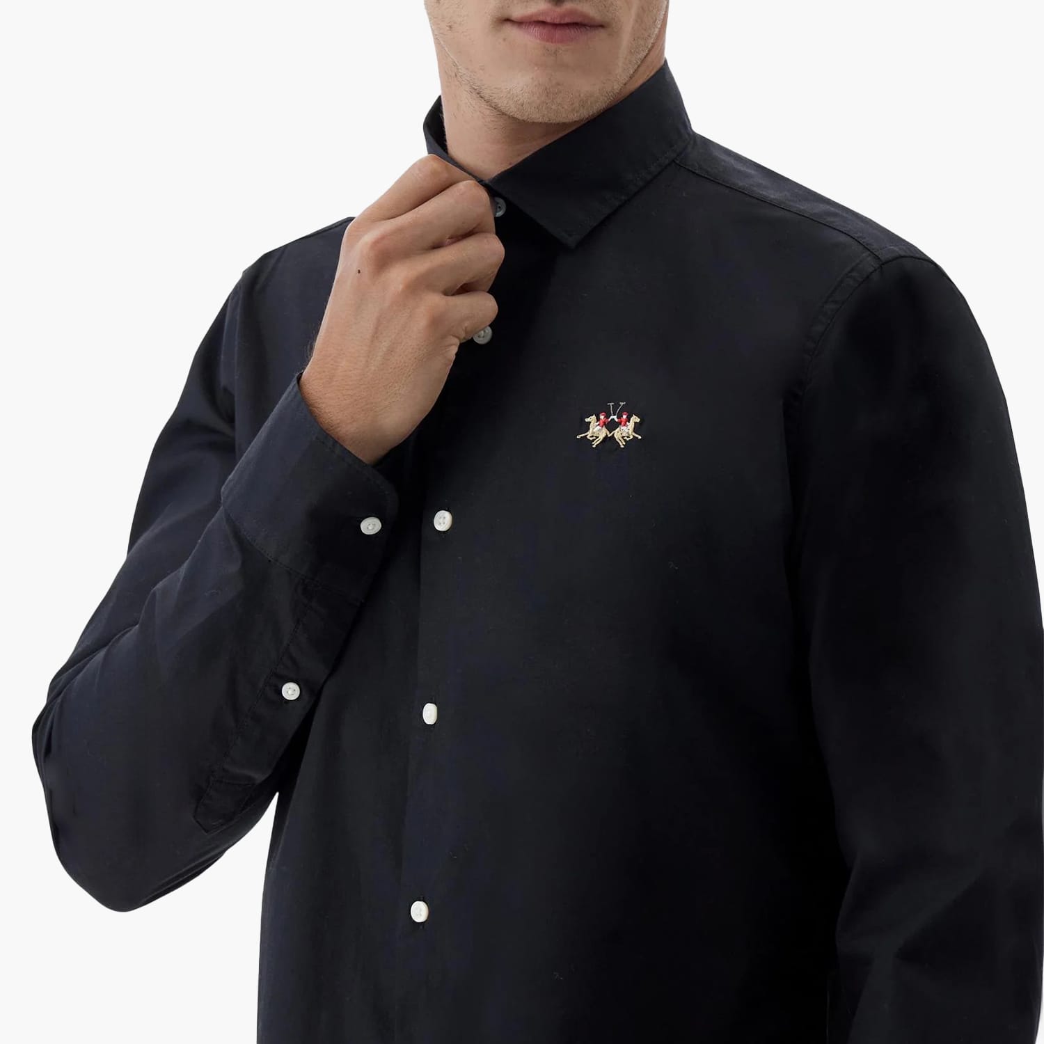 La Martina Shirt.Poplin Ανδρικό Πουκάμισο La Martina Shirt.Poplin-Black