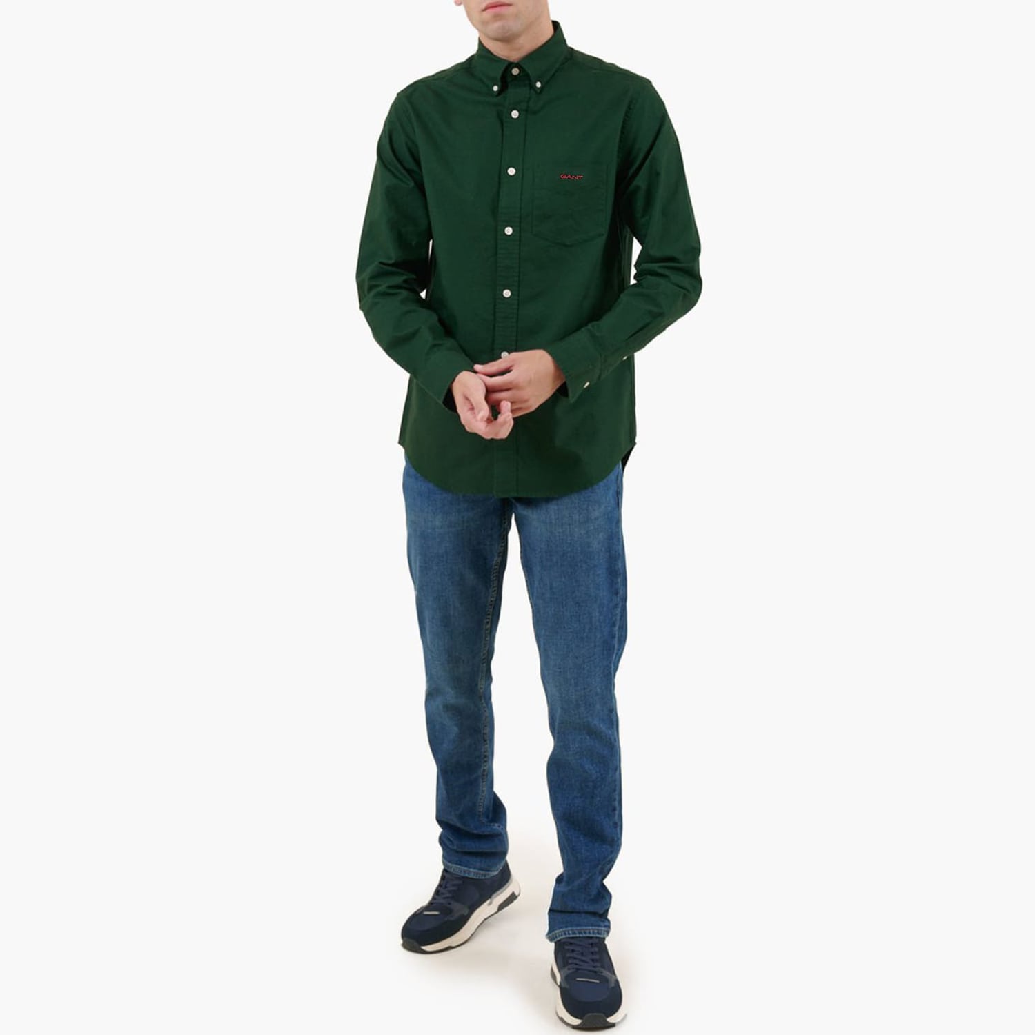 GANT Beefy.Oxford Mens Shirt Gant Beefy.Oxford-Green