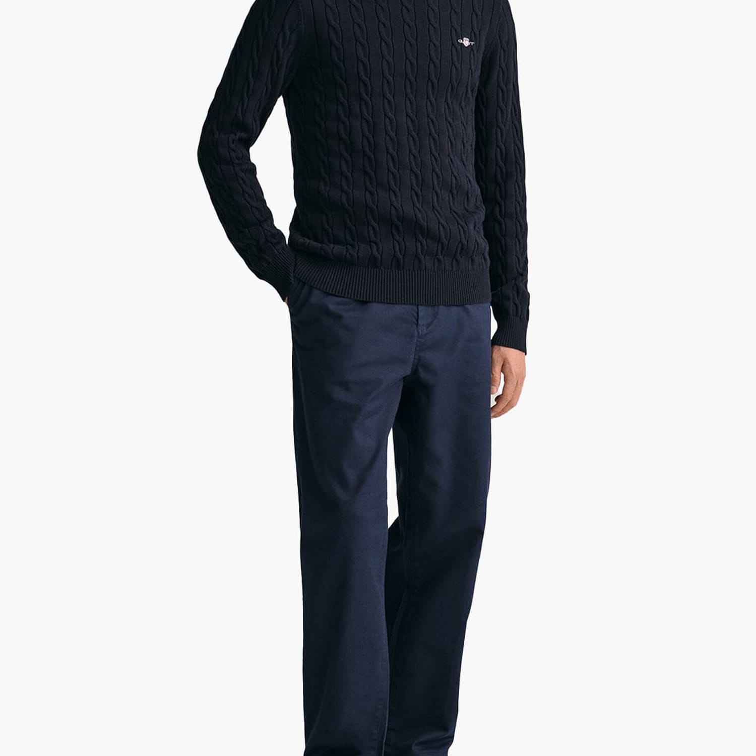 GANT Cab.Neck Ανδρικά Μπλούζες Gant Cab.Neck-DarkBlue