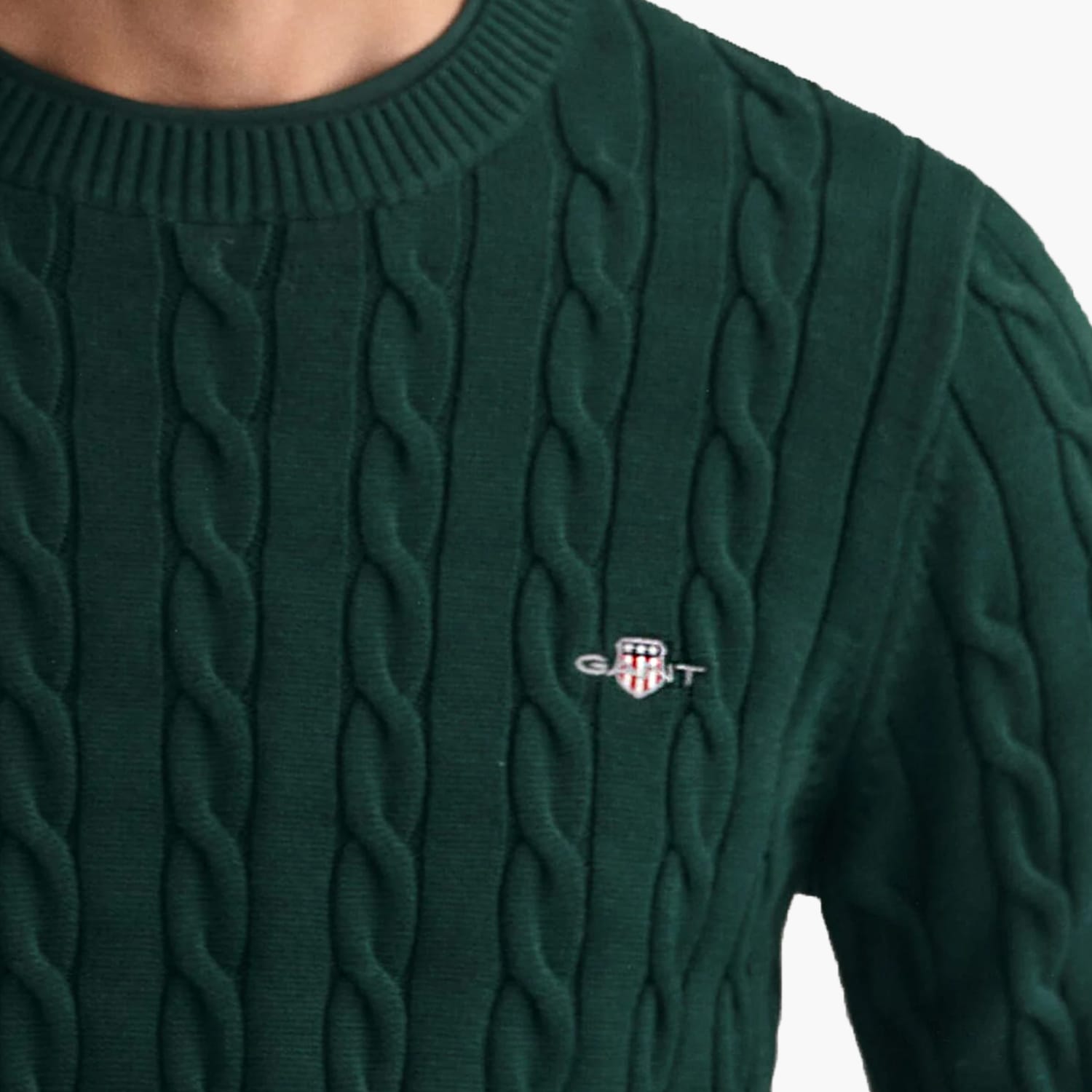 GANT Cab.Neck Ανδρικά Μπλούζες Gant Cab.Neck-Green