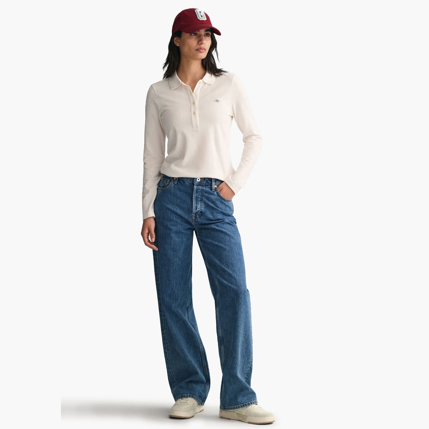 GANT Slim.Pique Γυνακεία Μπλούζες - Τοπ Gant Slim.Pique-White
