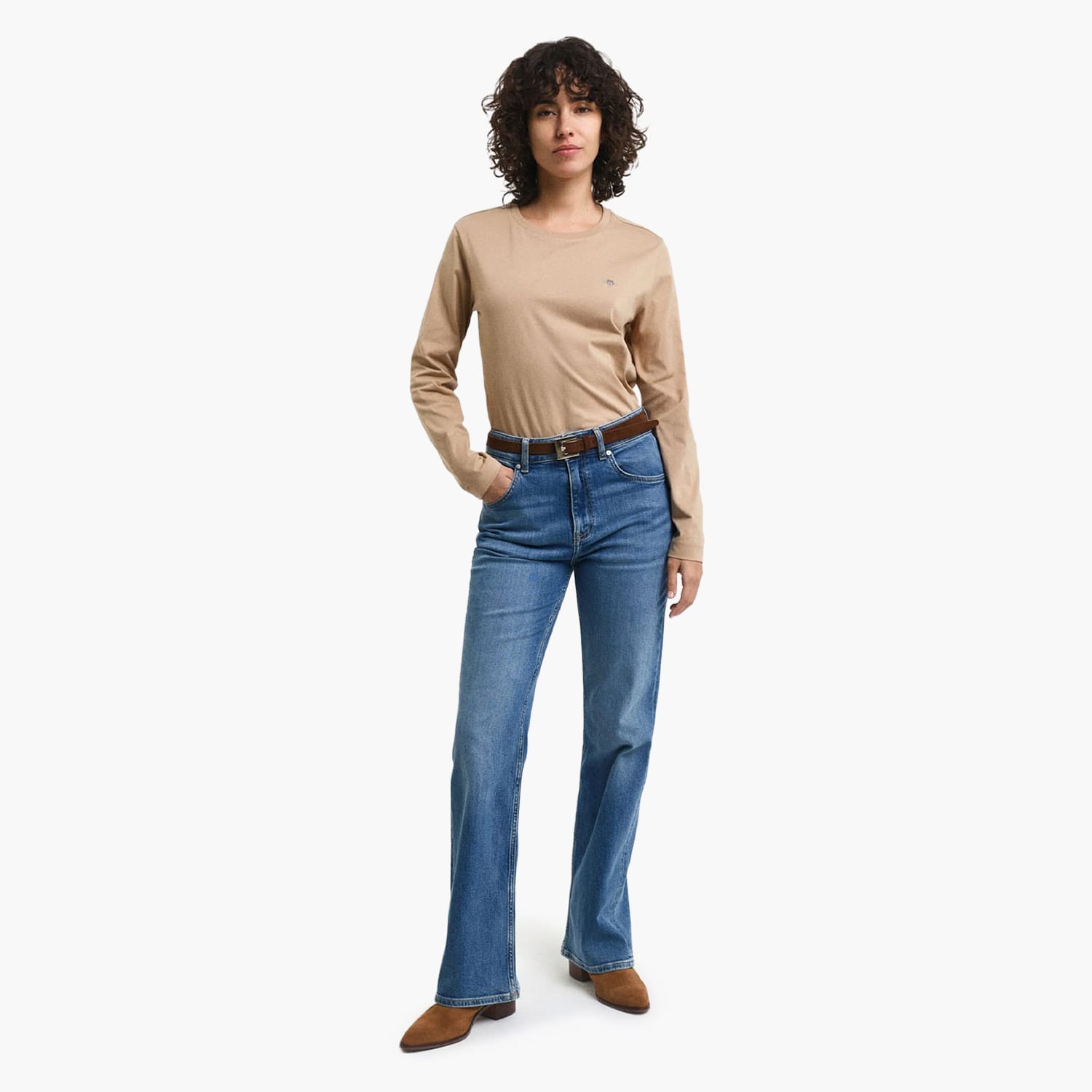 GANT Wreg.Ls Γυνακεία Μπλούζες - Τοπ Gant Wreg.Ls-Beige