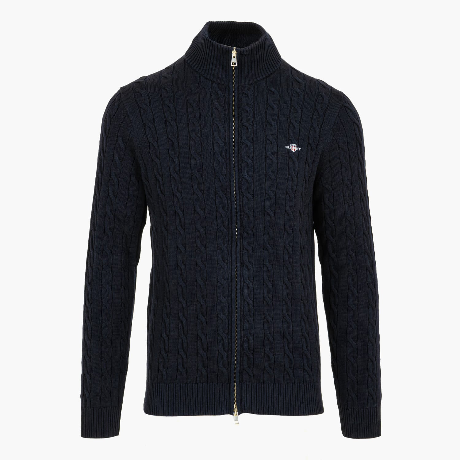 GANT Zipped.Cardigan Ανδρική Ζακέτα Gant Zipped.Cardigan-DarkBlue